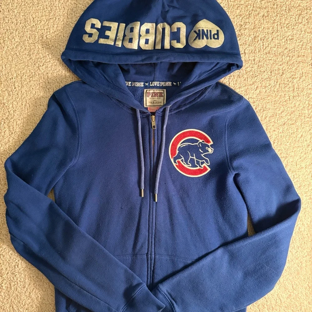 Victoria's Secret Blue and Silver Cubs Full Zip Hoodie - Picture 4 of 6